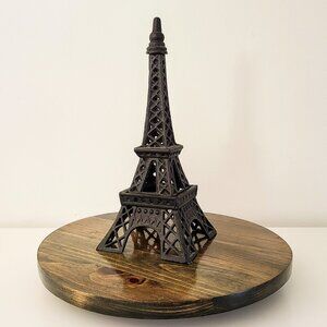 Vintage Cast Metal Eiffel Tower Tealight Candle Holder, Large 13" Tall